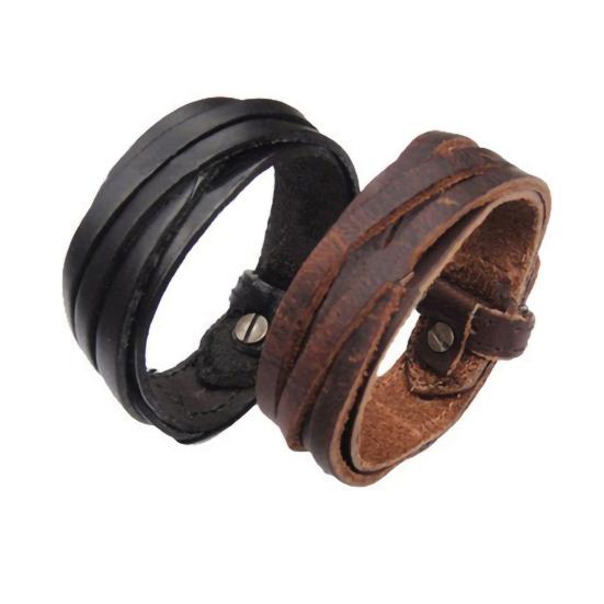 Bracelet Multi-layer Personality Faux Leather Punk Braided Bracelet for Daily Life