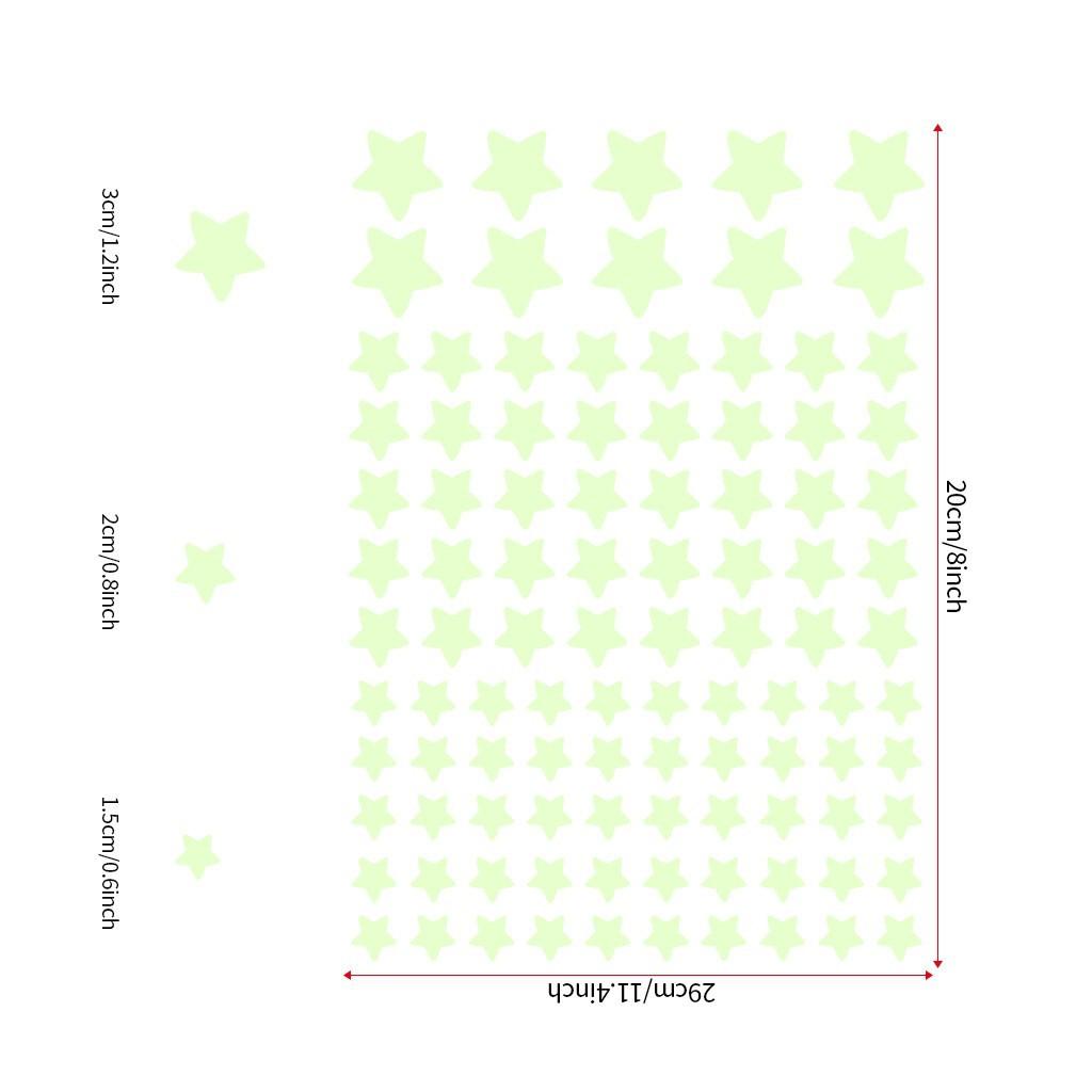 100 de bucăți autocolante de perete luminoase care strălucesc în întuneric autocolante de stele pentru copii camere de bebeluși autocolante fluorescente colorate