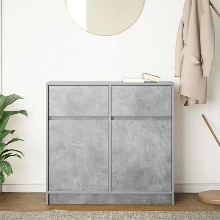 VidaXL Buffet with Drawer Concrete Grey 80x34x76 Cm Engineered Wood, Storage Cabinet, Buffet, Entryway Furniture, Furniture 861538