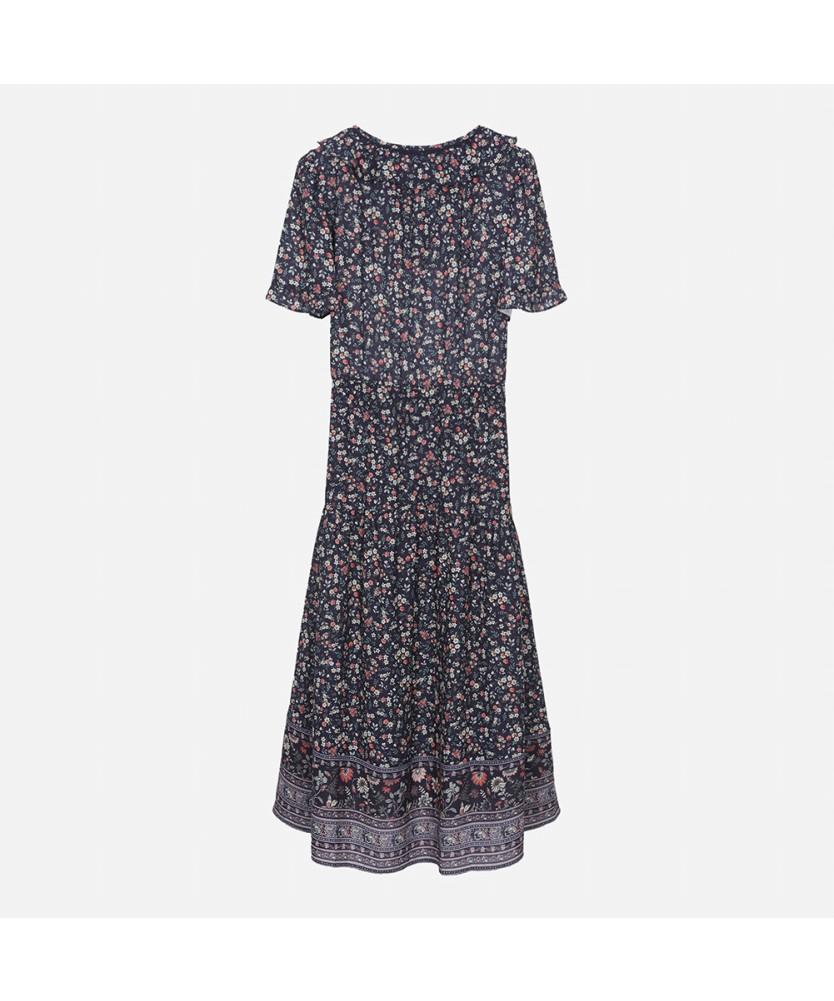 Thursday Island Flower V-Neck Border Mix Dress_T254Mop252W