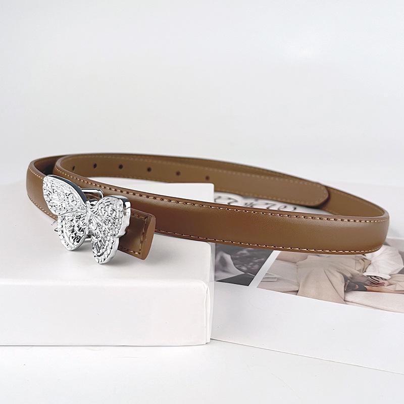 Butterfly Women's Genuine Leather Belt Cowhide with Casual Pants Jeans Women's Versatile Trendy Belt