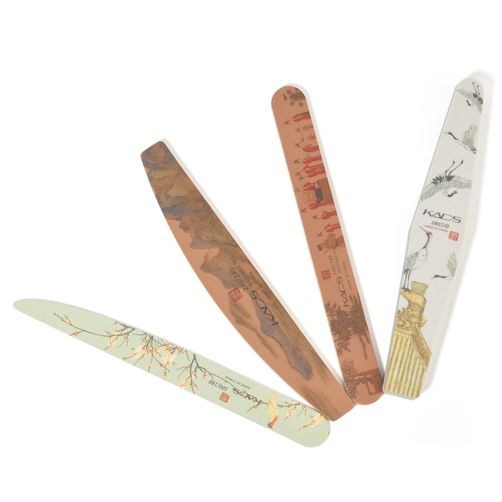 Lixa de unha e polidor em estilo oriental meia-lua lixa dupla face lixa de unha gel de moagem esmalte de unha ferramenta de manicure