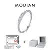 MODIAN D Moissanite Rings 925 Silver Classic Geometric Stackable Lab Diamond Finger Ring For Women Fine Jewelry