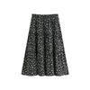 Damen A-Linien Blumen Halbrock Elastisch Plissierter Halbrock Kuchenrock