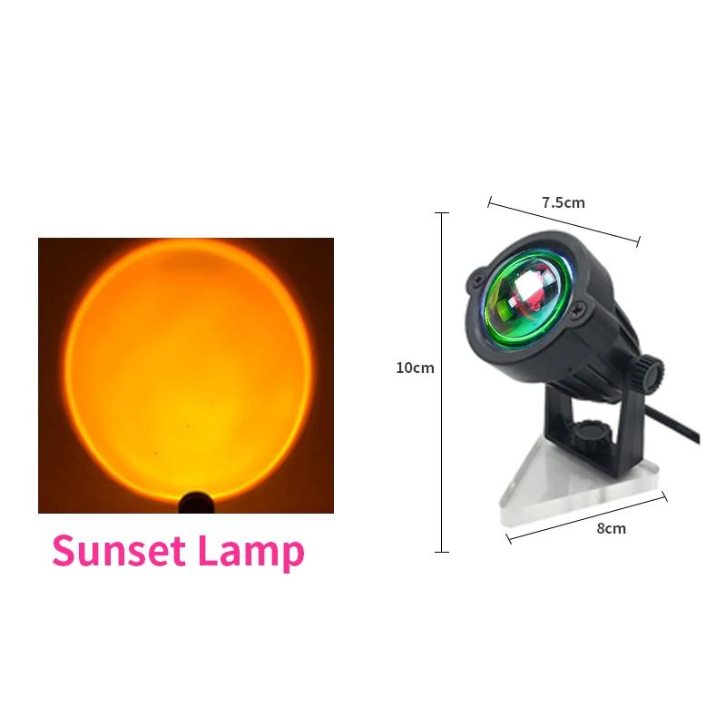 Sunset Projector Atmosphere Led Night Lights Bedroom Coffee Shop Bar Decor Light Kids Bedroom Cute Night Sunset Projection Lamp
