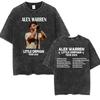Alex Warren Moon Kunstwerk Musiktour 2026 Vintage Washed T-Shirt Herren Damen Mode Punk Hip Hop T-Shirts Sommer Oberteile Lockeres T-Shirt