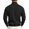 Men's Half-Zip Stand Collar Fleece Lined Sweatshirt.