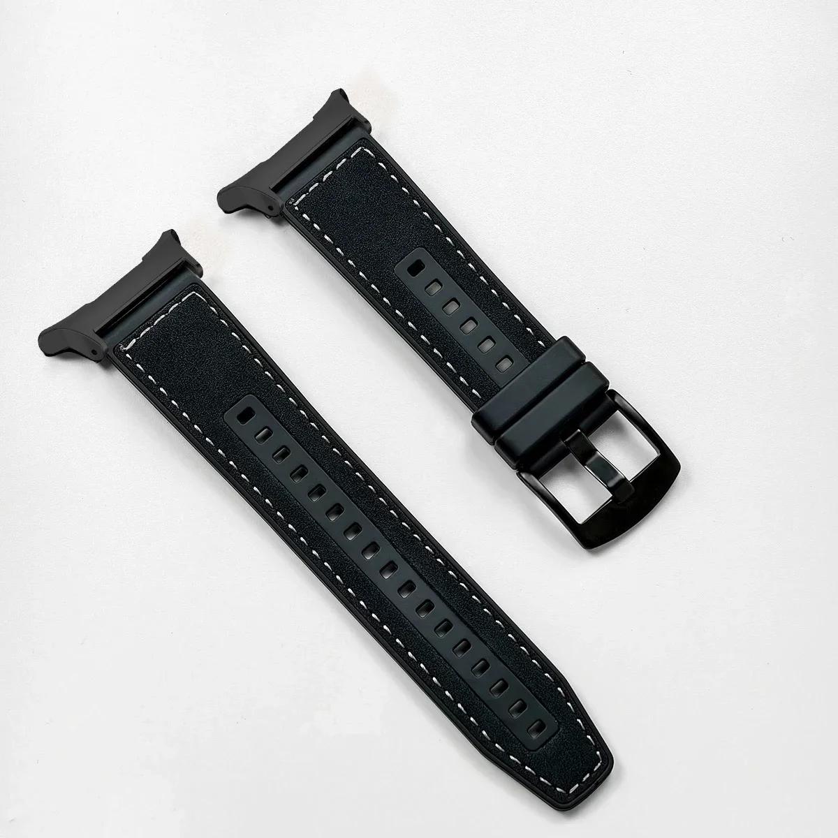 

Leather Silicone Strap For Samsung Galaxy Watch 7 Ultra 47mm Sports Women Men Bracelet Band Loop For Samsung Watch 7 47mm Clasp Watch 7 Ultra 47mm