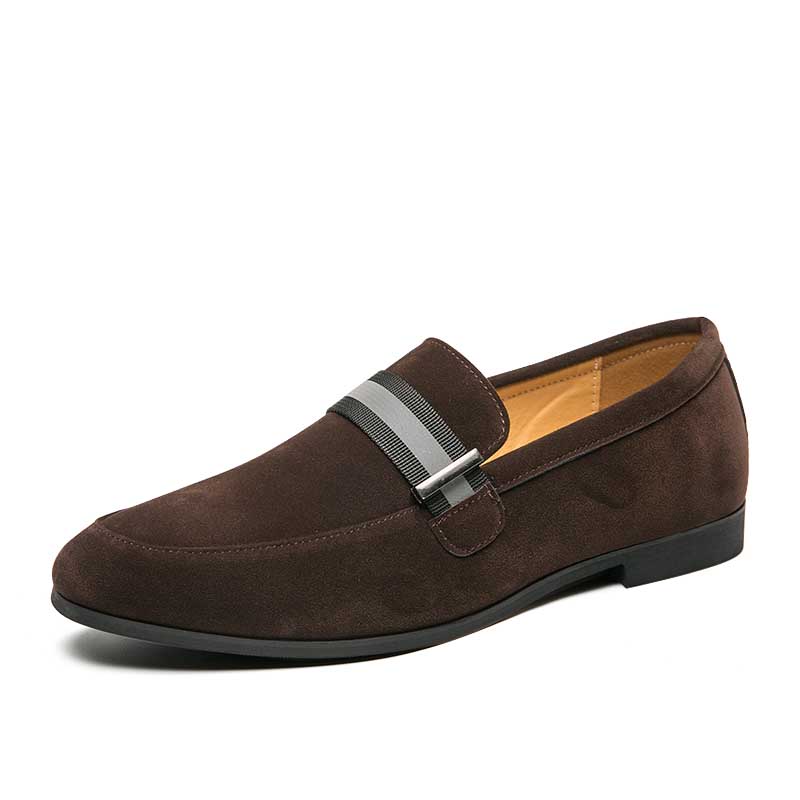 Fashion Luxury Fashion Designer New Black Brown Suede Leather Formal Shoes For Men Slip On Loafter Wedding Dress Homecoming