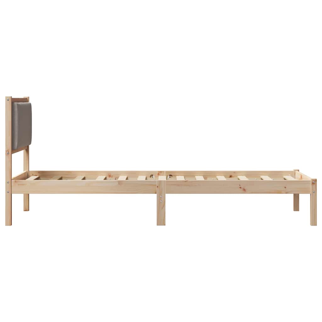 Bed Frame with Headboard Taupe 80 x 200 cm Solid Pine Wood