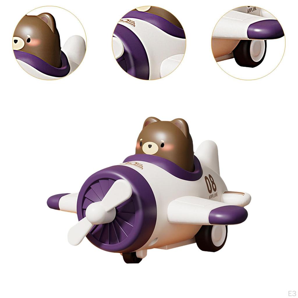 Airplane Toy with Friction Mechanism, Press Type Design for Toddlers