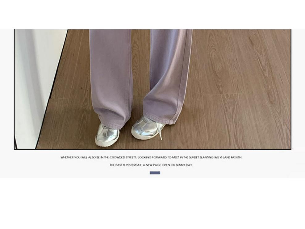 Lilac High-Waisted Wide-Leg Jeans for Women - Trendy Loose Straight-Leg Pants