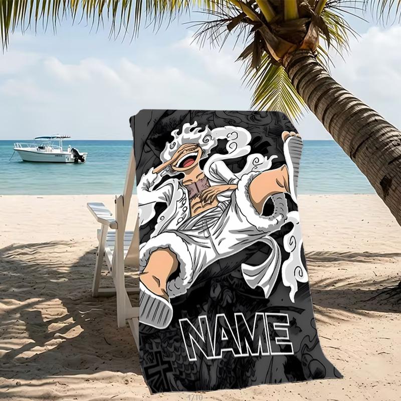Customizable personalized beach towels Monkey D. Luffy themed designs.Suitable for the beach, yoga, sports;ideal as beach accessories