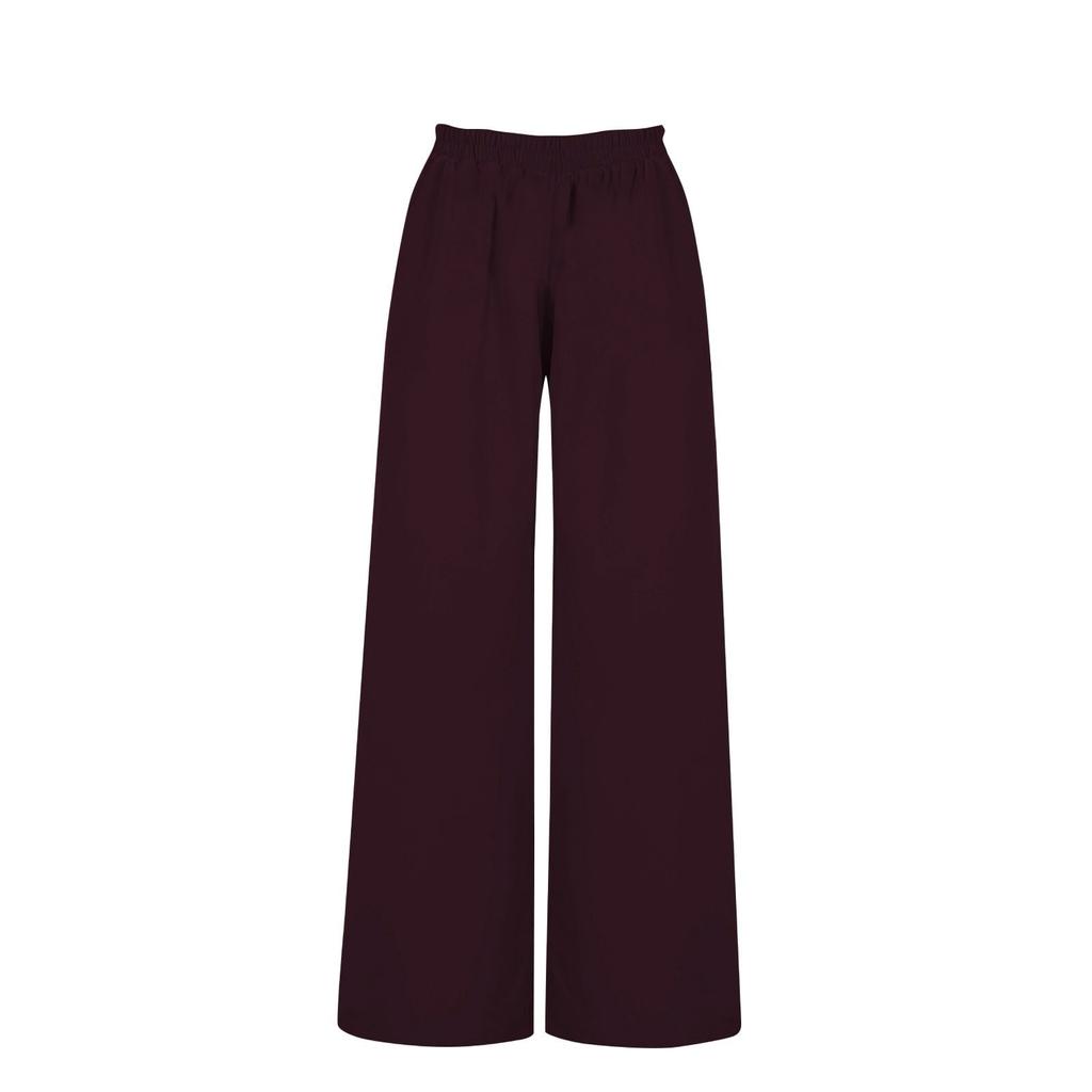 Women's Solid Color High Waist Cotton And Hemp Loose Pocket Leisure Time Trouser