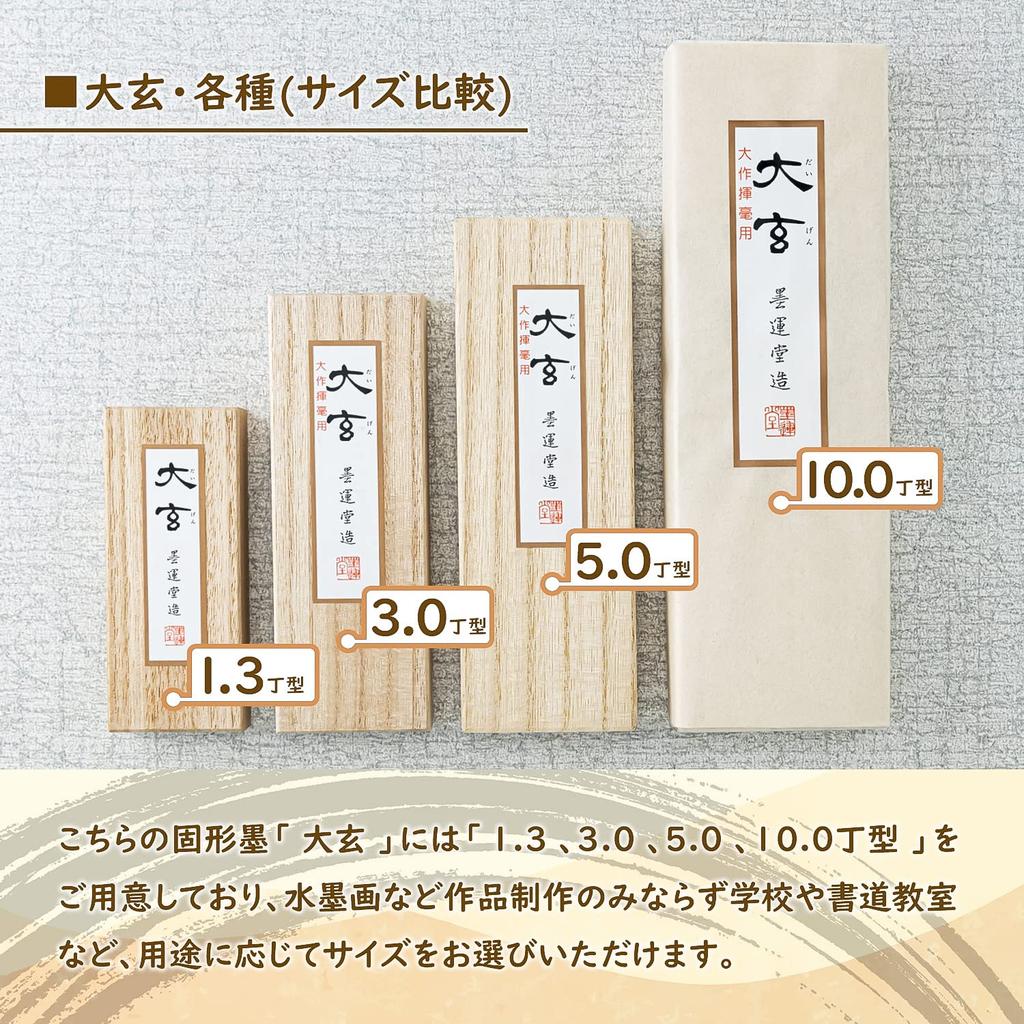 Bokuundo Solid Tusch Daigen för Kanji Clear Book Typ 00855 5.0