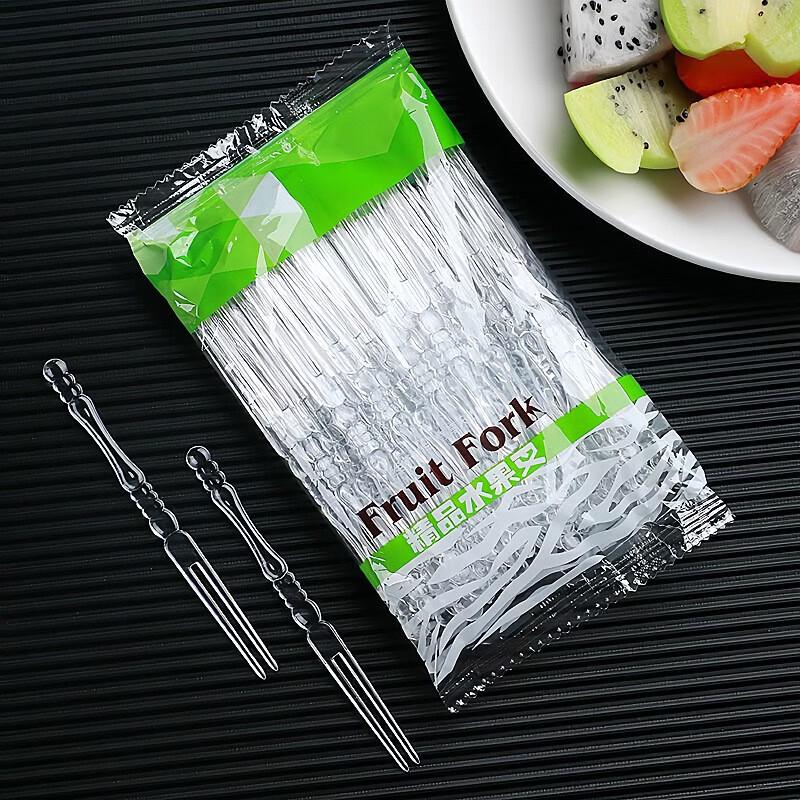 ZISIZ Disposable Plastic Fruit and Cake Forks