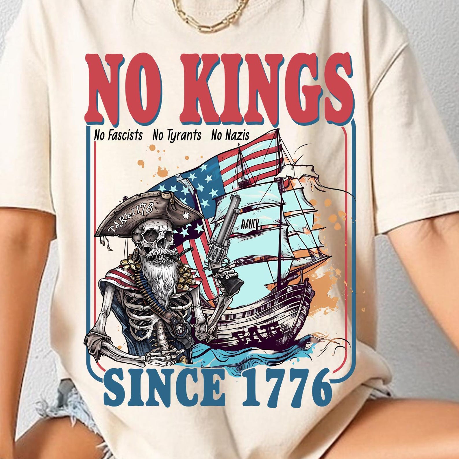 No Kings Since 1776 Shirt, Rejecting Kings Shirt, No Kings In America 8647, Anti-Monarchy Patriotic Tee, Independence Day Tee XL