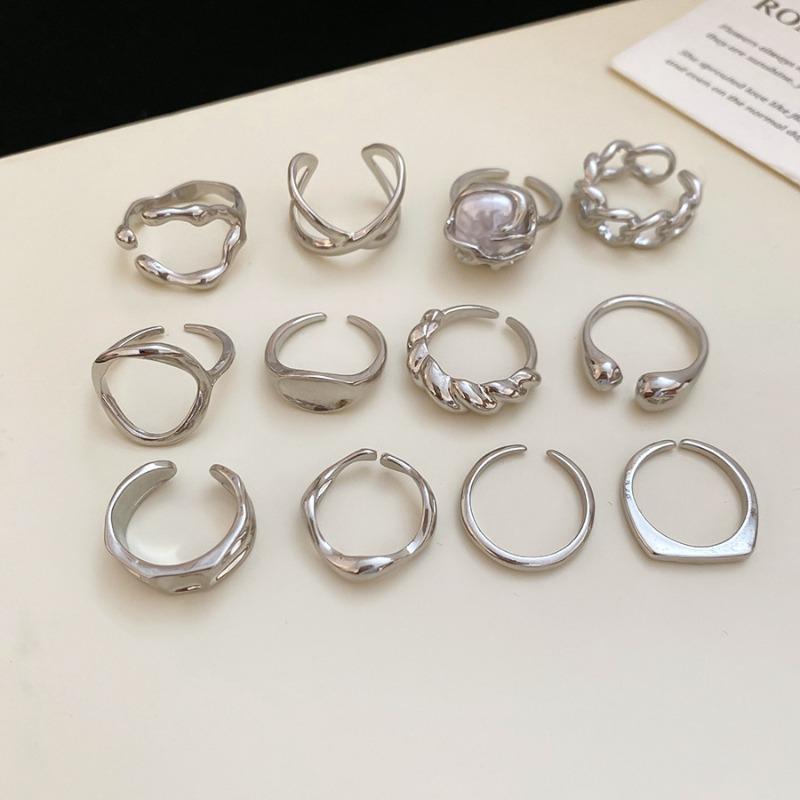 Metal starfish irregular geometric open ring - minimalist luxury