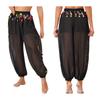 Belly Dance Pants for Women Sequined Dots Chiffon Bloomer Semi See-Though Dancewear