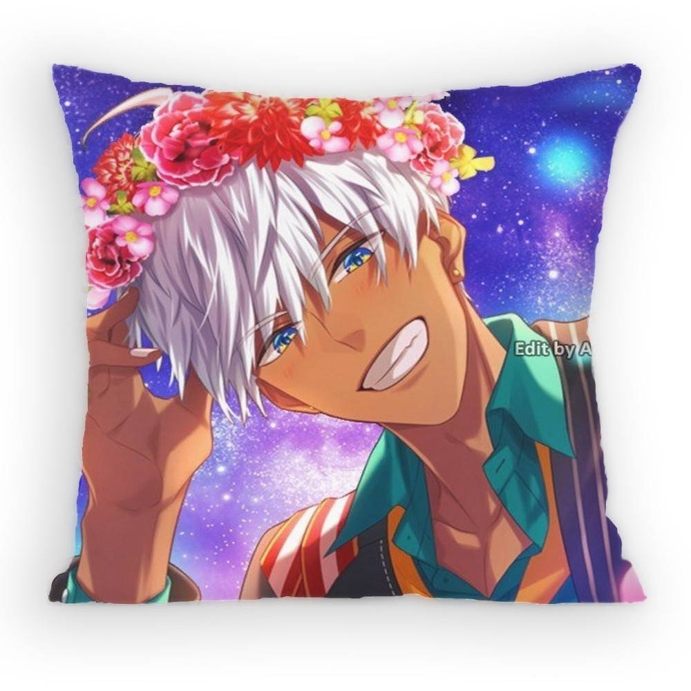 CUTE Game OObey Me World Mammon Pillow Case Antidustmite Pillowcase Invisible zipper silky short plush Sofa cushion cover