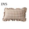 Quadratischer Schlafsofa-Deko-Rüschen-Kissenbezug, Baumwoll-Karomuster-Hülle mit Rüschenrand, 18x18 Unifarbene Kissen Zoll 20x12 Dekorative Hülle für