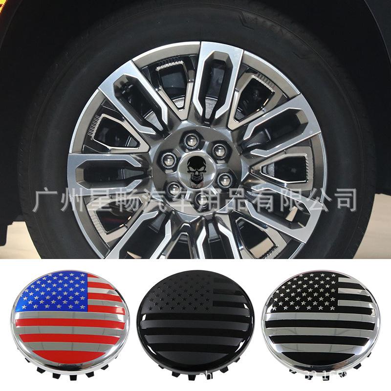 4Pcs 83mm USA Flag Wheel Center Caps For Chevrolet GMC Pickup RV Hub Covers OE#22837060