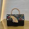 Elegant Rhinestone Peacock Design Mini Crossbody Bag Women PU Leather Chain Shoulder With Embellishment