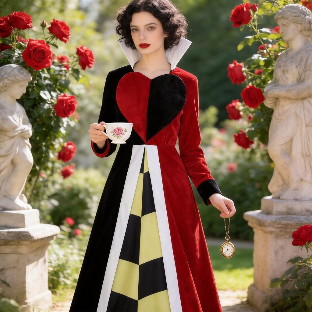 Alice In Wonderland The Red Queen Cosplay Dress With Vintage Style For Cosplay Events