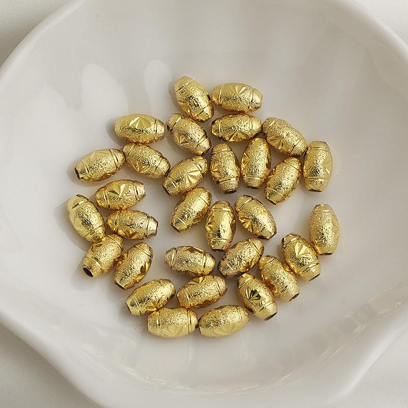 14K Gold Filled Frosted Oval Crystal Bead Spacers for DIY Bracelet Jewelry