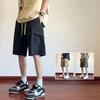 Men's Knee Length Shorts Loose Fit Cargo Shorts with Drawstring Waist