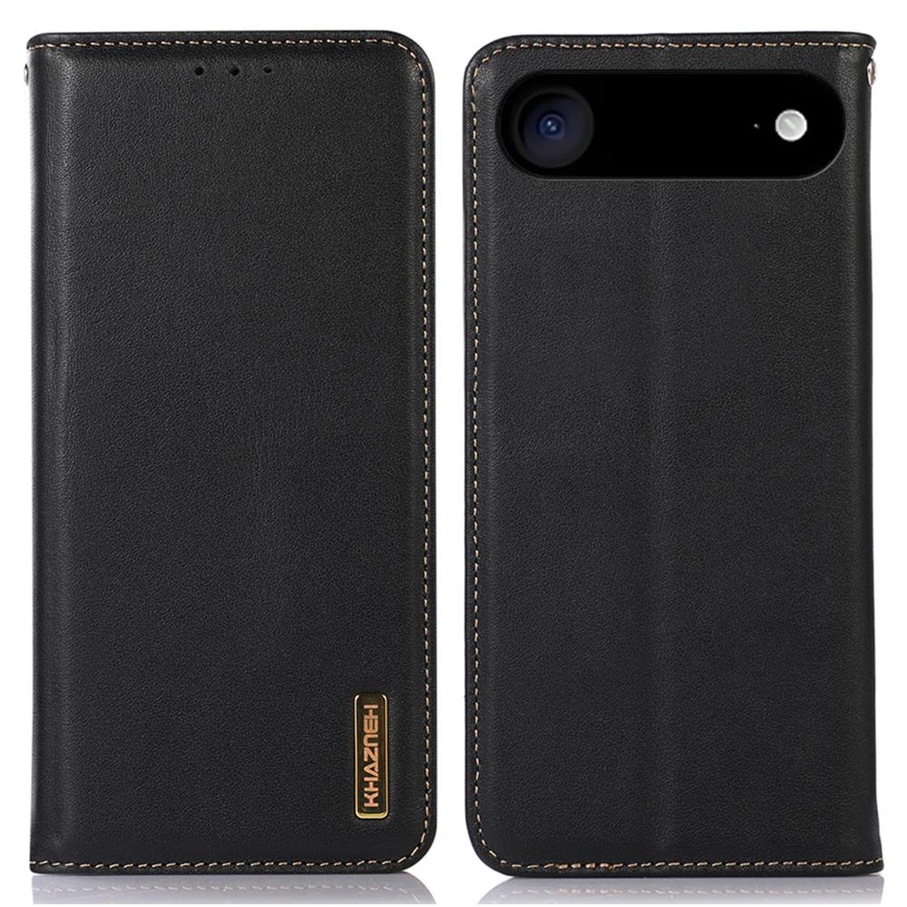 KHAZNEH For iPhone Air Case Wallet Genuine Cow Leather Phone Cover Nappa Texture