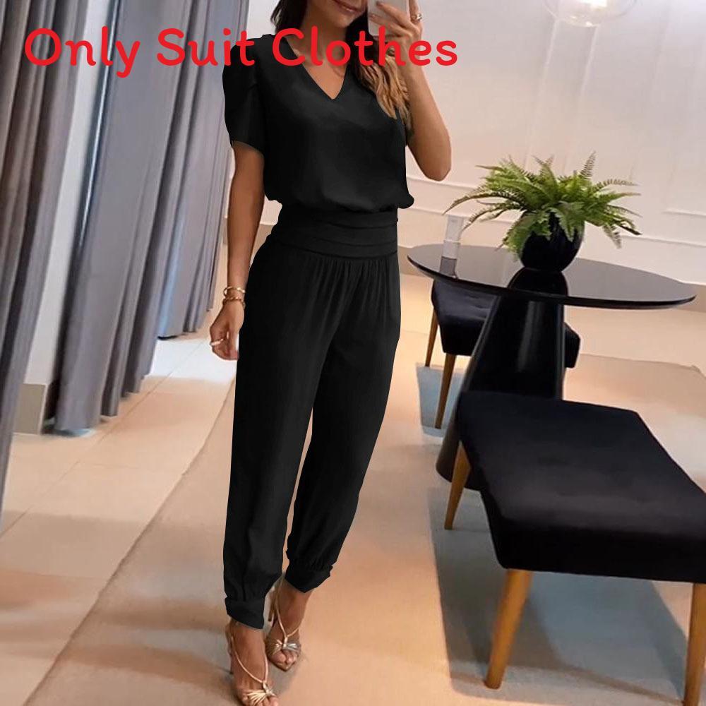Polyester Geometric Print Casual Pantsuit For Womens Summer Office Wear