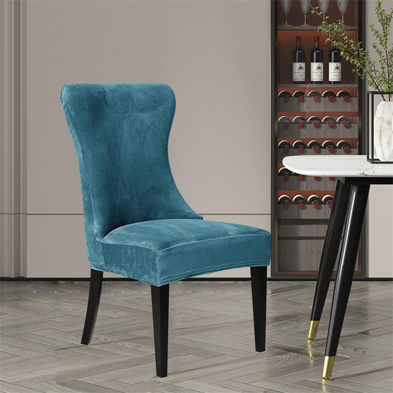 Hustý potah na židli Pratelný Elastický Zimní Hřejivý Sametový Chránič na židli Pouzdro Kuchyně Restaurace Housse De Chaise Jednobarevný