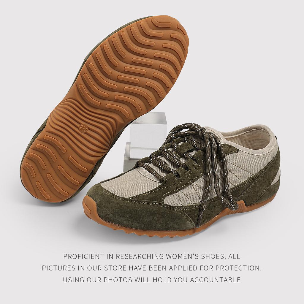 4 Cm Height Increase - Color Matching Thick-Soled Agande Training Shoes Women'S Summer Breathable Casual Lace-Up Versatile Sports Shoes