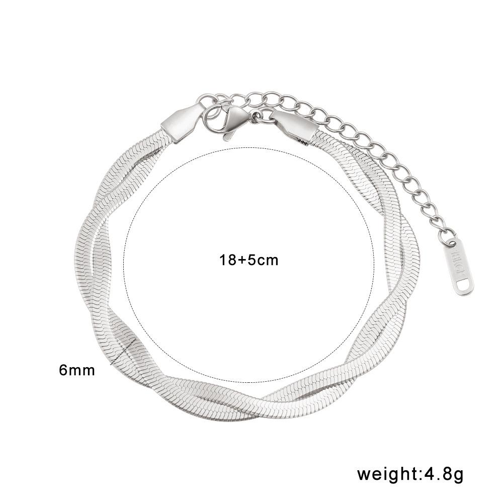 French Retro 18K Double Layer Woven Snake Bone Necklace for Women - Summer Versatile Design