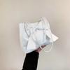 Solid Color INS Tote Bag Bucket Bag Fashion Underarm Bag Simple PU Bow Shoulder Bag  Women