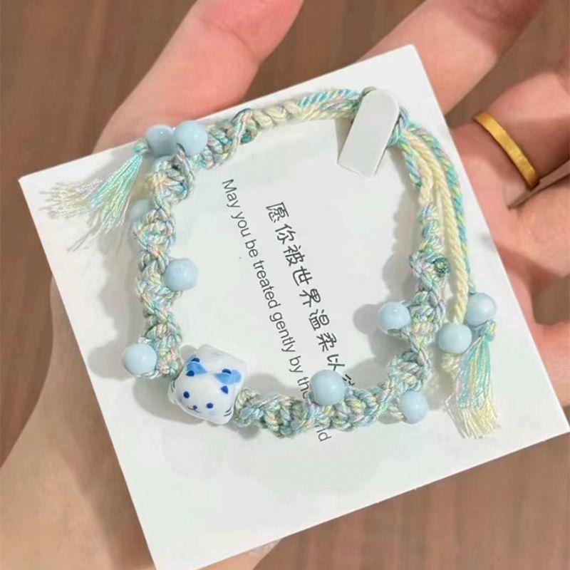 Handmade Adjustable Cartoon Cat Bracelet for Couples & Friends - Ideal Girlfriend Gift