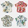 Jungen Graffiti Print Hemd Kurzarm Lässig Button-Down Kragen Sommer Oberteil Modekleidung für Kleinkinder und Kinder