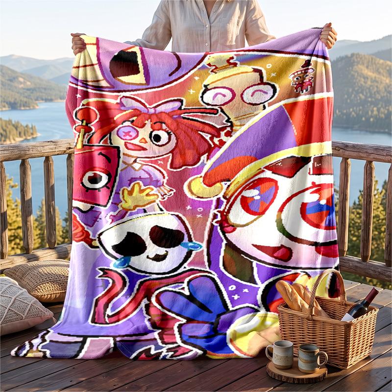 Coperta Calda in Flanella con Fantasia The Amazing Digital Circus, Coperta Leggera Confortevole per Letto Divano