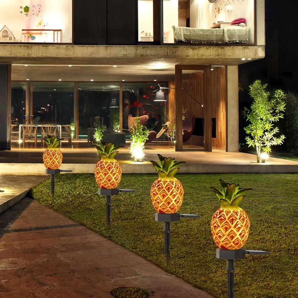 Simulation Pineapple Cactus Outdoor Garden Lawn LED Solar Lamp Landscape Light