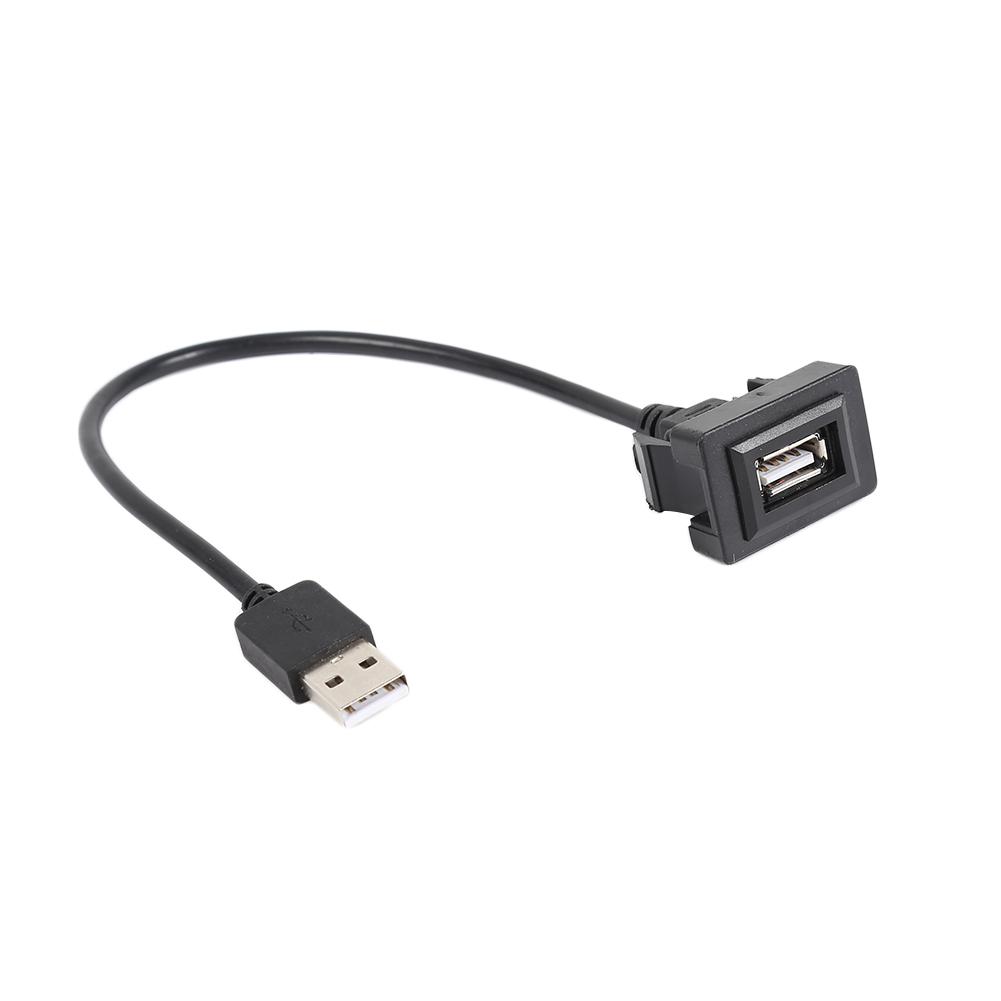 

Black Car Dash Flush Mount USB Port Panel Male to Female Extension Cable Adapter