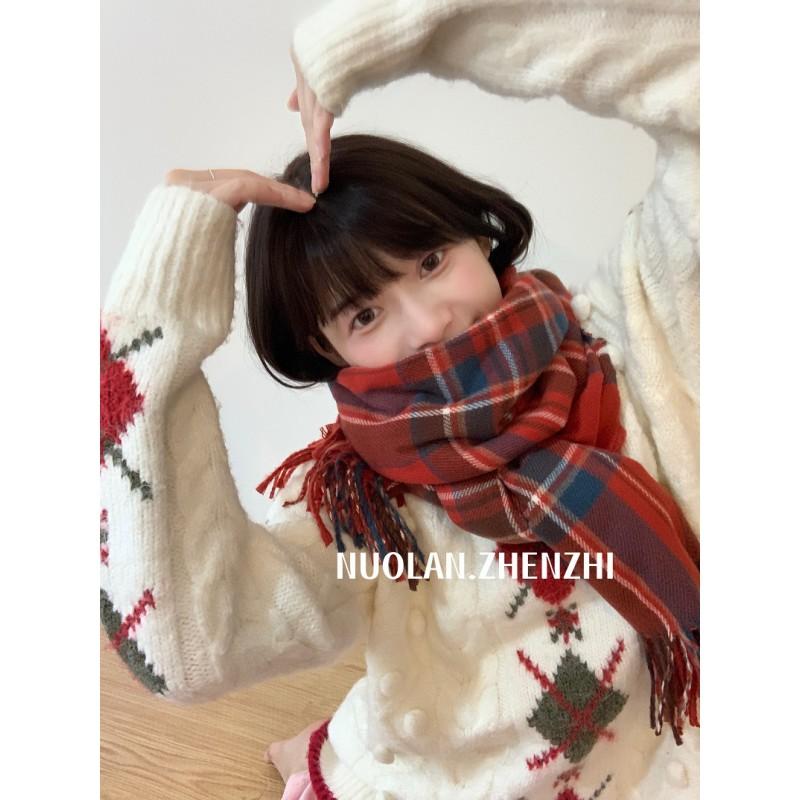 Soft Fuzzy Oversized Scarf Women Winter Warm Thick Acrylic Blend Solid Color Plush Neck Wrap