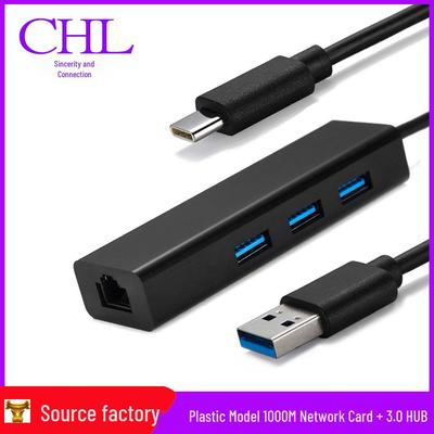 USB-C To RJ45 Gigabit Network Adapter with 3-Port USB 3.0 Hub for Huawei