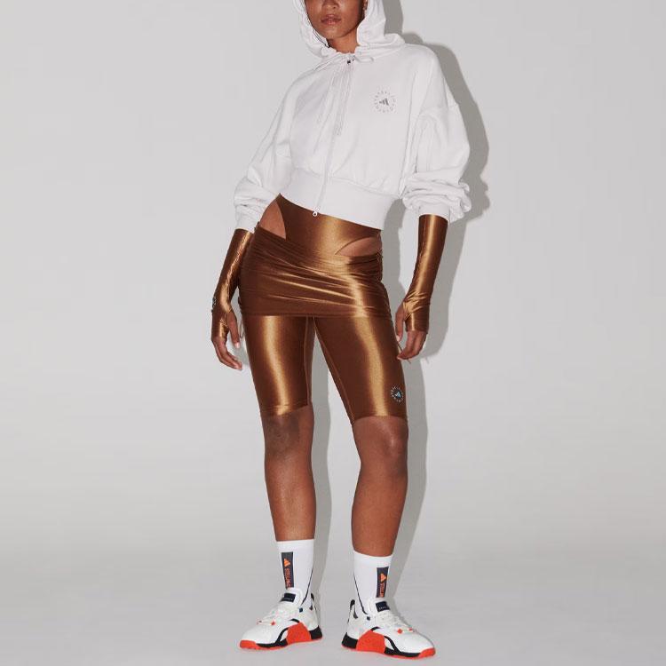 Adidas X Stella McCartney Sportswear Cropped Hoodie With Solid Color Logo Women Tops Mica-Pink IT8268