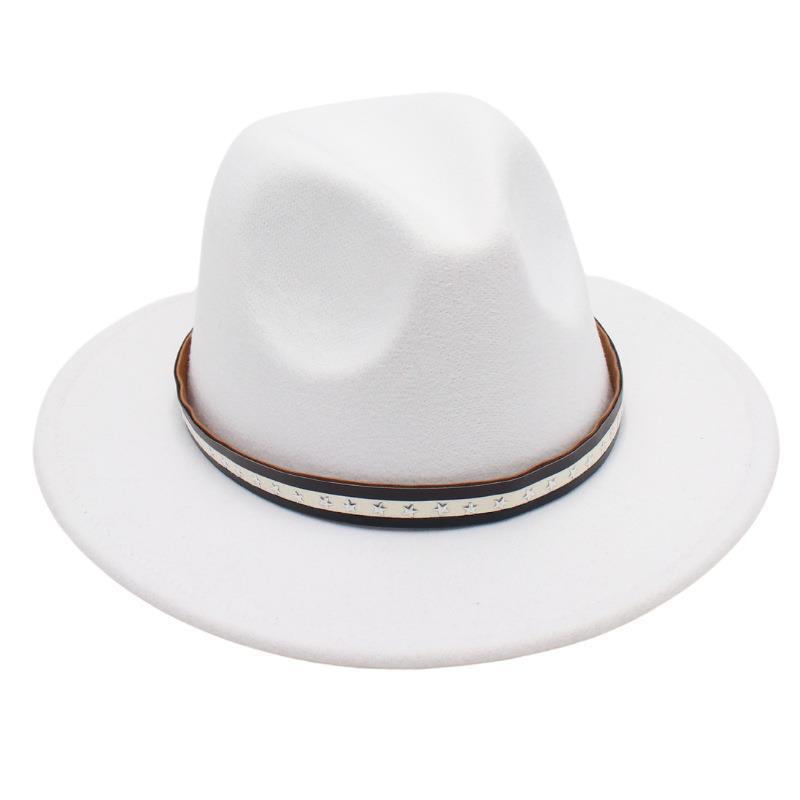 Foreign Trade Retro Top Hat Pentagram Jazz Hat Men'S And Women'S Felt Hat European And American Style Hat Woolen Hat Wool