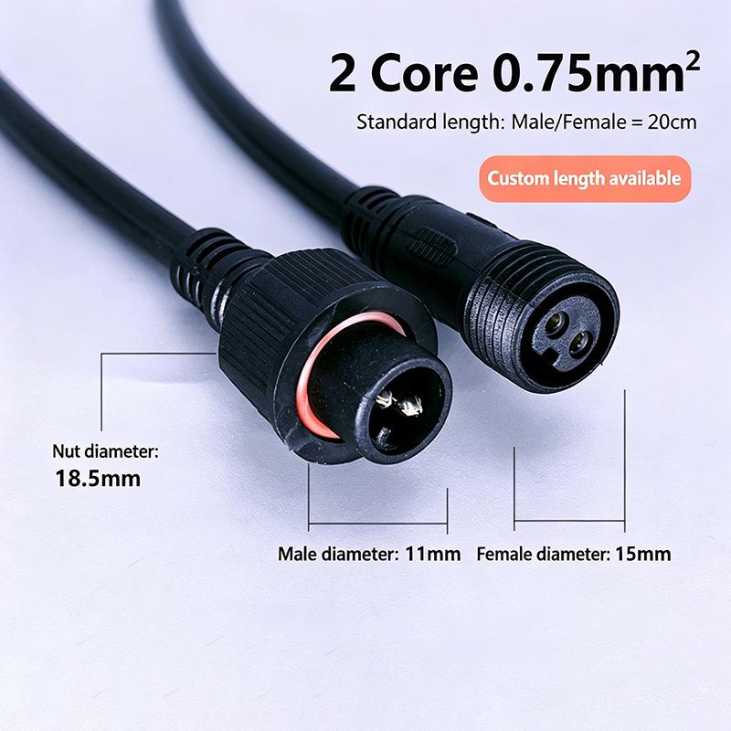 M12 IP67 Waterproof Cable Connector 2-8 Pin Male Female Plug With PVC Wire For Car Motorcycle LED Light Auto Accessories