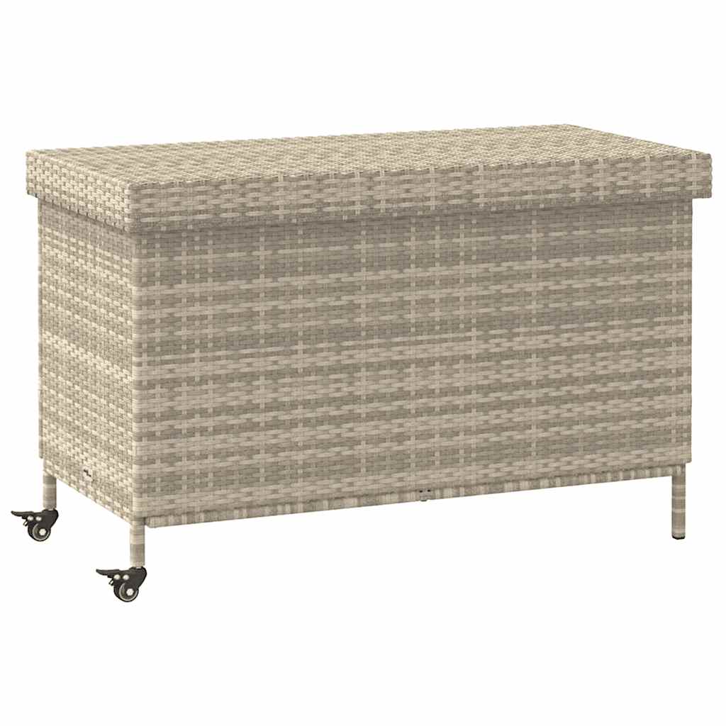 Garden Box with Wheels, Grey, 110X55X73 Cm, Polyrattan