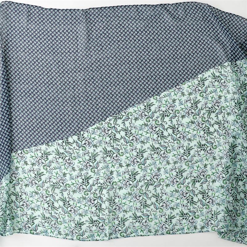 Bohemian Fashion Lovely Green Polka Floral Patchwork Tassel Viscose Shawl Scarf Wrap Pashmina Stole Bufandas Muslim Hijab