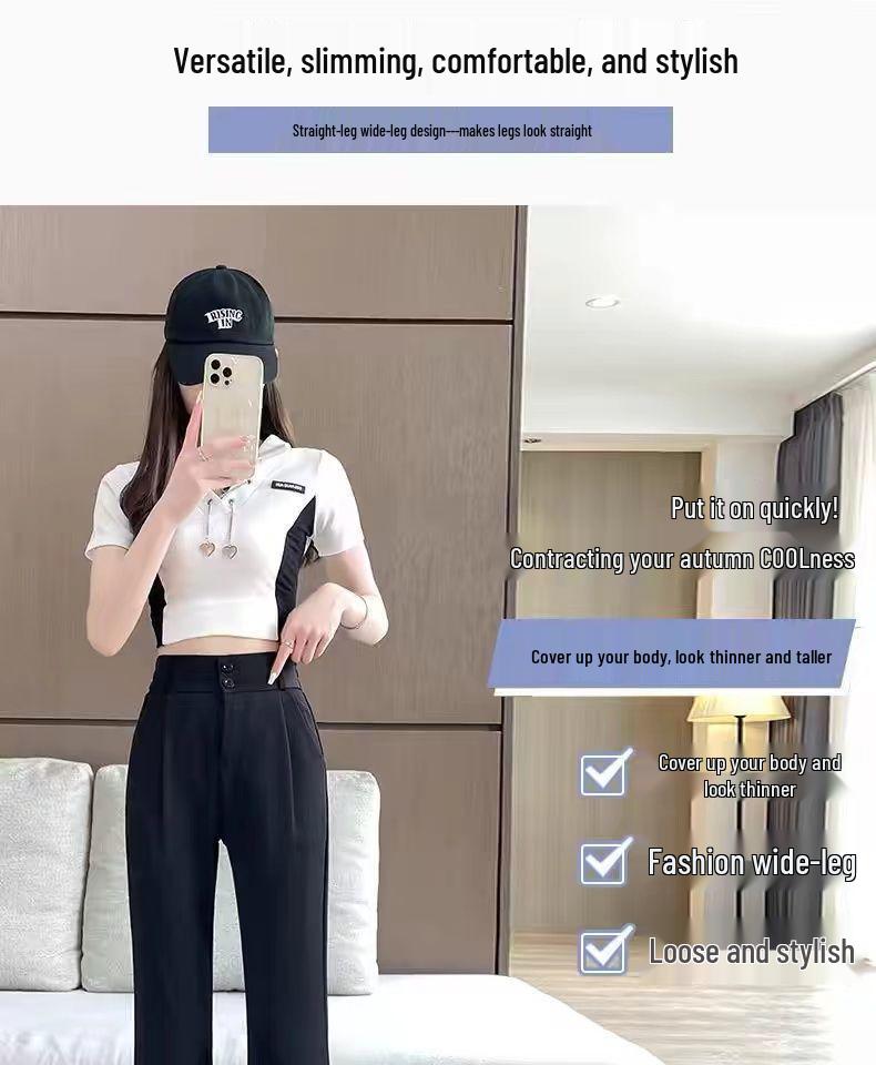Women's Micro-Flared High-Waisted Bell Bottoms - 2026 Summer Slimming Casual Wide-Leg Pants
