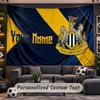 Wall Hanging Tapestry Custom NameNewcastle United FC Pattern Personalized Printed Fabric Wall Decor